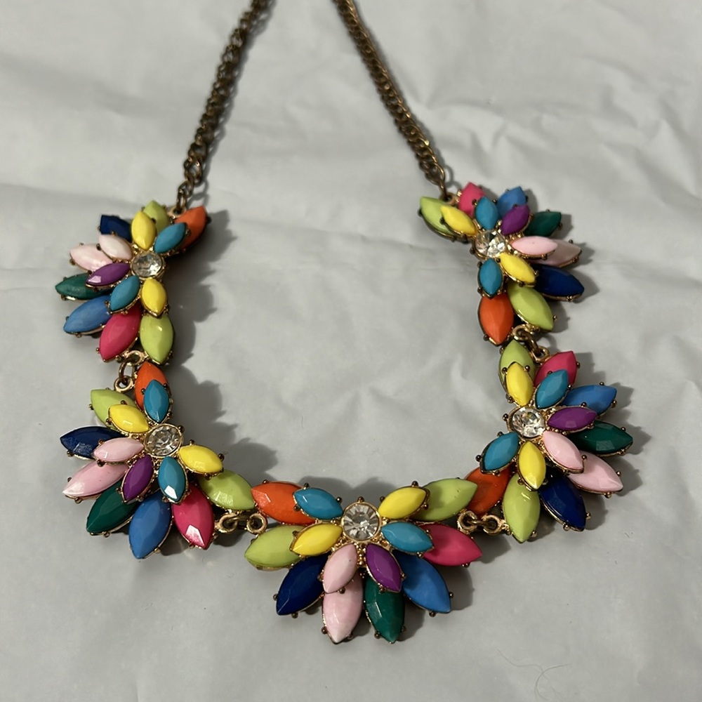 Statement Necklace Multicolor With Rhinestones - image 6
